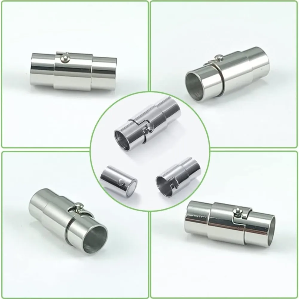 10Pcs Strong Magnetic Clasps With Locking Mechanism Leather Cord End Cap Connectors For DIY Bracelets Necklace Jewelry Making