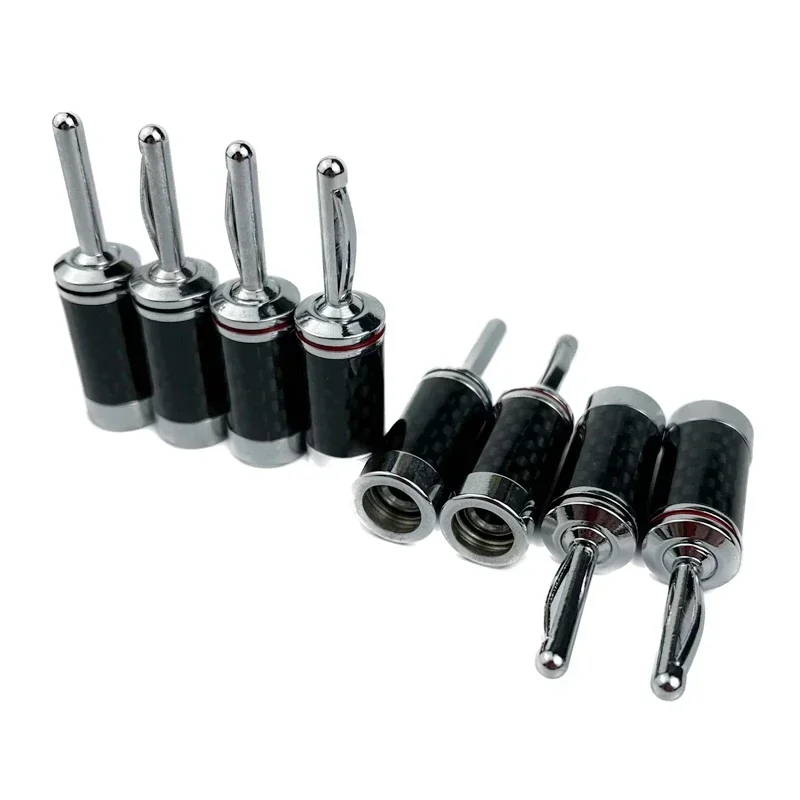 Audiophile DIY Audio Adapter Speaker Cable Connector Carbon Fiber Rhodium Plated Copper Banana Plug