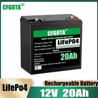 12V Battery 20Ah LiFePo4 Battery Lithium Iron Phosphate 12V LiFePo4 Rechargeable Battery for Kid Scooters Boat Motor