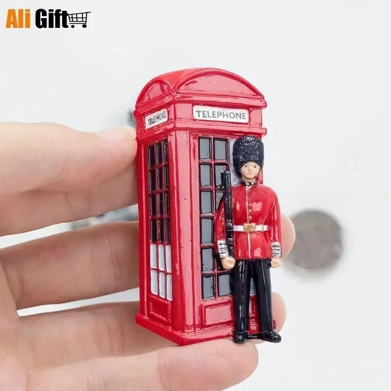 Cartoon British Travel Souvenirs Magnetic Refrigerator Stickers Resin Decoration Crafts Home Decoration Gift