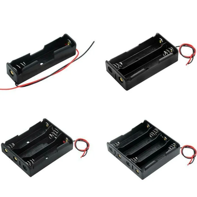 1PCS Plastic Battery Storage Box Case 1 2 3 4 Slot Way DIY Batteries Clip Holder Container With Wire Lead For 18650 Battery