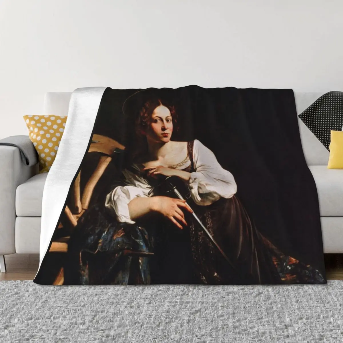 

Caravaggio - Saint Catherine Throw Blanket decorative Furrys Tourist Hairy Blankets