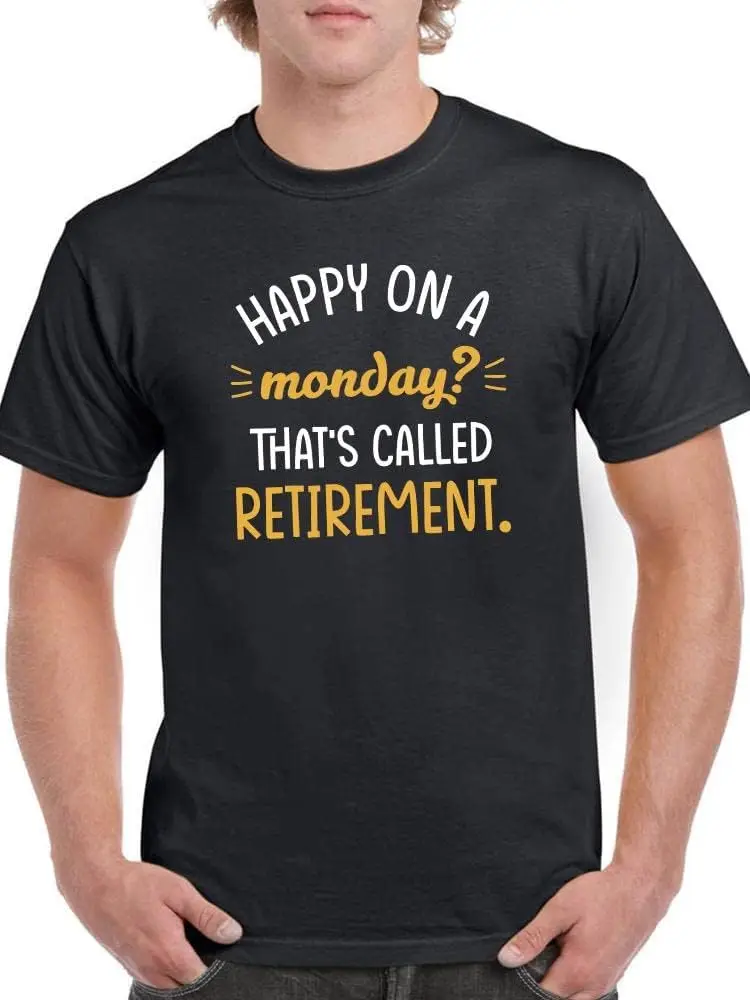 Happy On A Monday? T-shirt Men's -SmartPrintsInk Designs Black