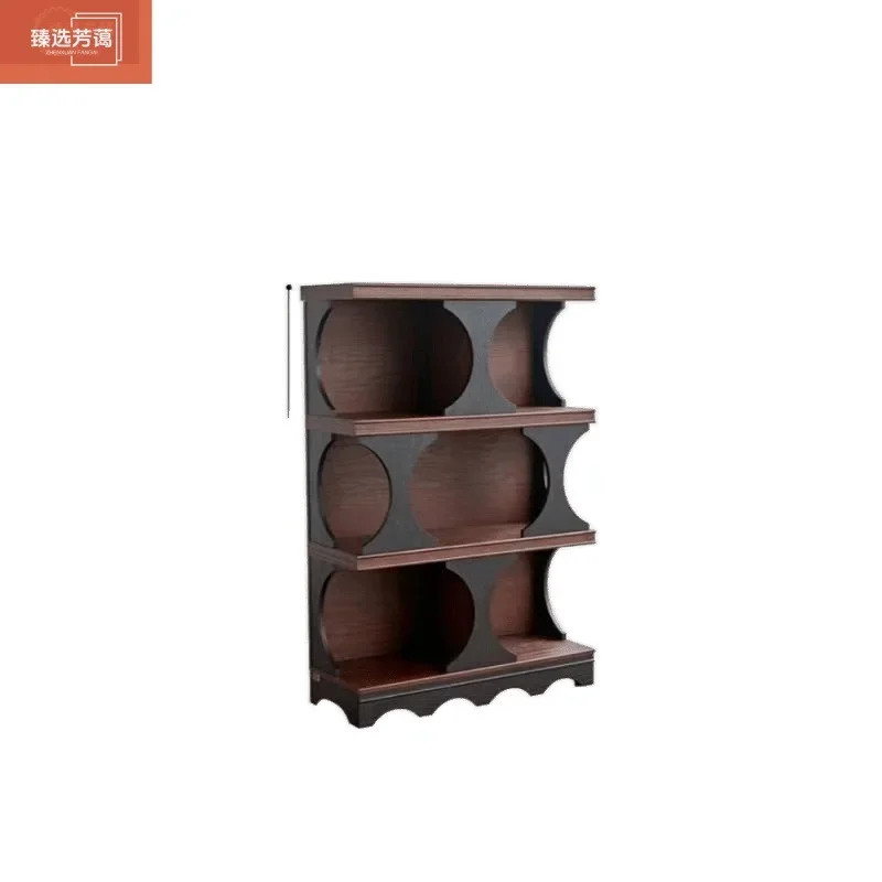 LMMDisplay Medieval Bookshelf Multi-layer Bookcase Living Room Display Entrance Cabinet Home Furnishing