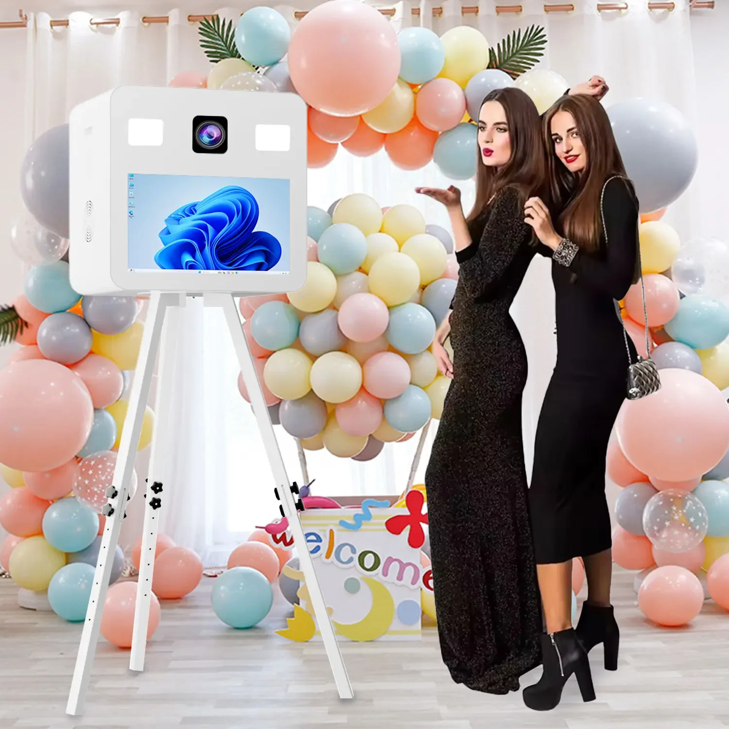 Newest 21.5 inches Touch Screen dslr Selfie Photo Booth  Poto Box Shell Mirror Photobooth Machine Full Body dslr Photo Booth