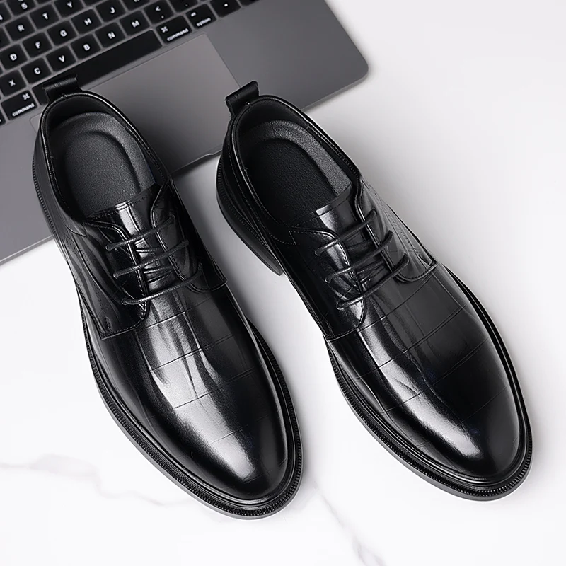 

Мужская деловая кожаная обувь Gentleman Elegant Style Work Office 38-46 Костюм для взрослых 38-46 Повседневная уличная мода Черный Коричневый