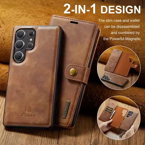 For Samsung Galaxy S22 S23 S24 S25 Ultra FE A53 A54 A35 A56 A36 A55 Magnetic Wallet Card Cover 2 in 1 Flip Leather Phone Case