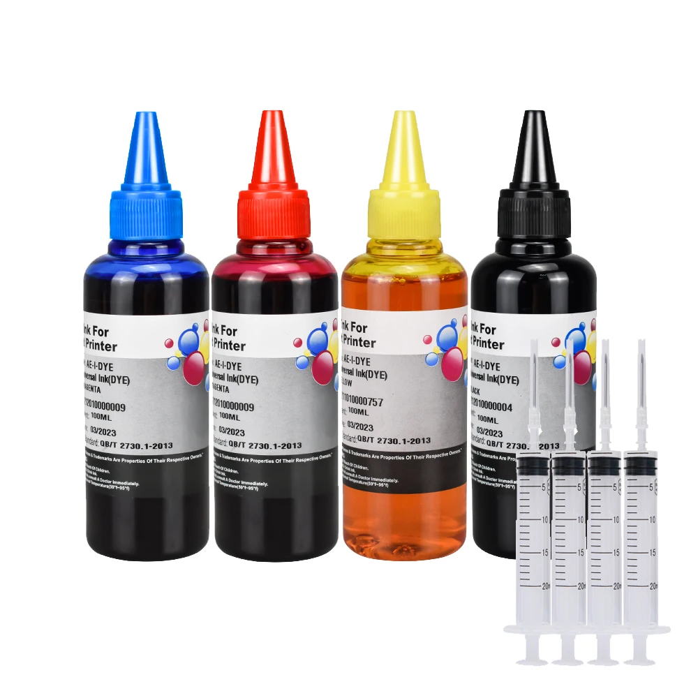 100ML Refill Ink Kit for Epson for Canon for HP for Brother Printer CISS Ink and refillable printers dye ink