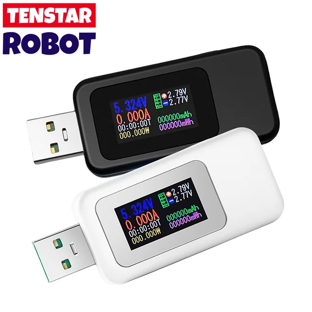 10 w 1 Tester USB Cyfrowy woltomierz DC Amperomierz Miernik napięcia prądu Amp Volt Amperomierz Detektor Power Bank Wskaźnik ładowarki