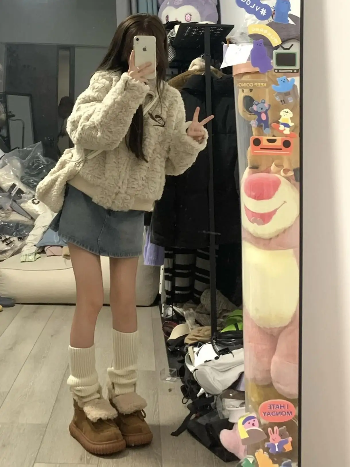 

Хлопковая куртка с отделкой из меха ягненка, женская зимняя теплая верхняя одежда, кардиган, корейский свободный крой, длинный све