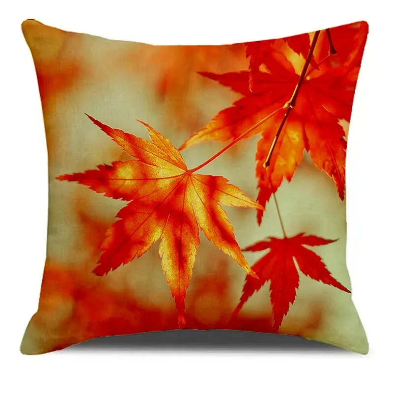 Autumn Yellow Maple Leaf Decorative Pillowcase Car Ornaments Office Living Room Sofa Home Pillowcase