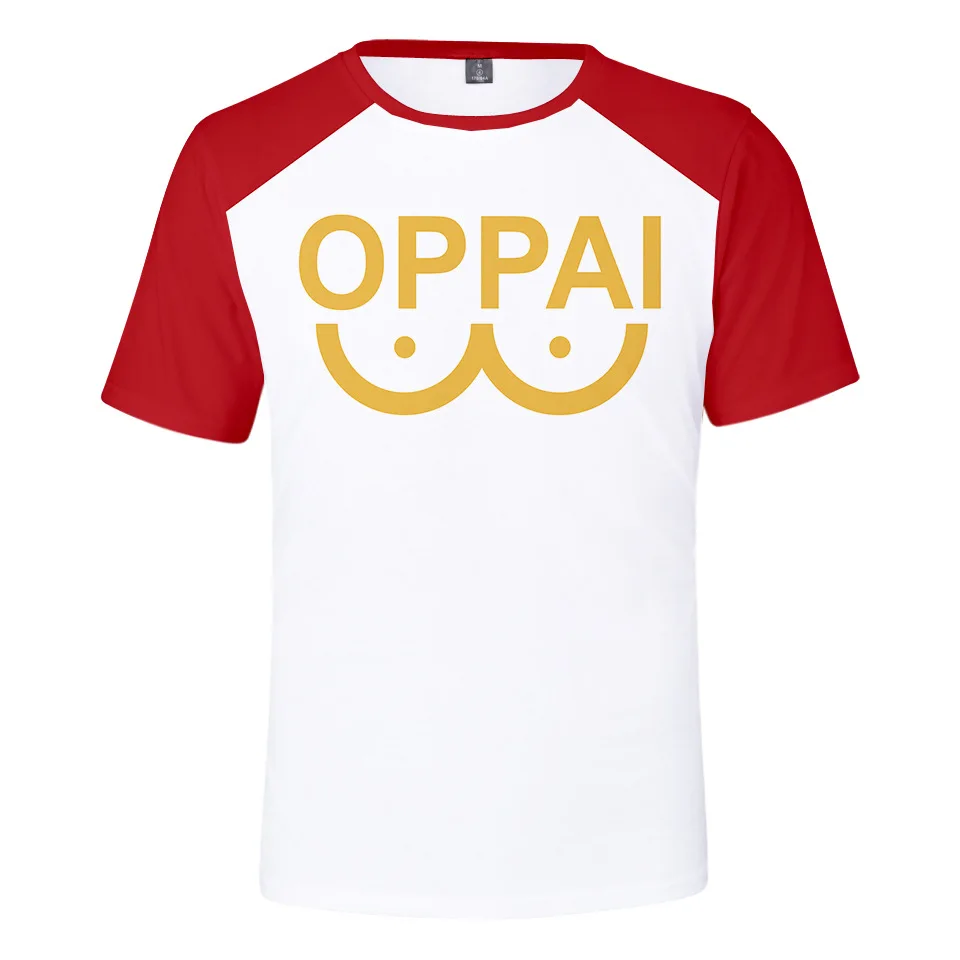 Anime Saitama Oppai 3D Printing T Shirt Short Sleeve T-shirt Men Women Fashion Cartoon Tshirt Streetwear Clothes Cosplay Costume