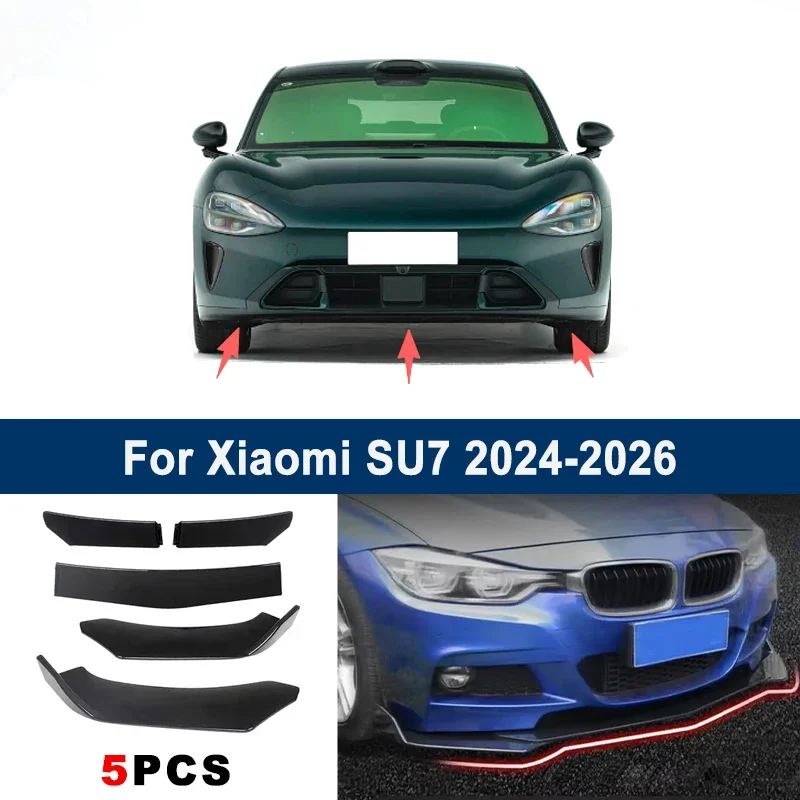 

Adjustable 5Pcs Sectional Front Spoiler Lip For Xiaomi SU7 2024-2026 Front Bumper Splitter Car Exterior Sport Body Kit