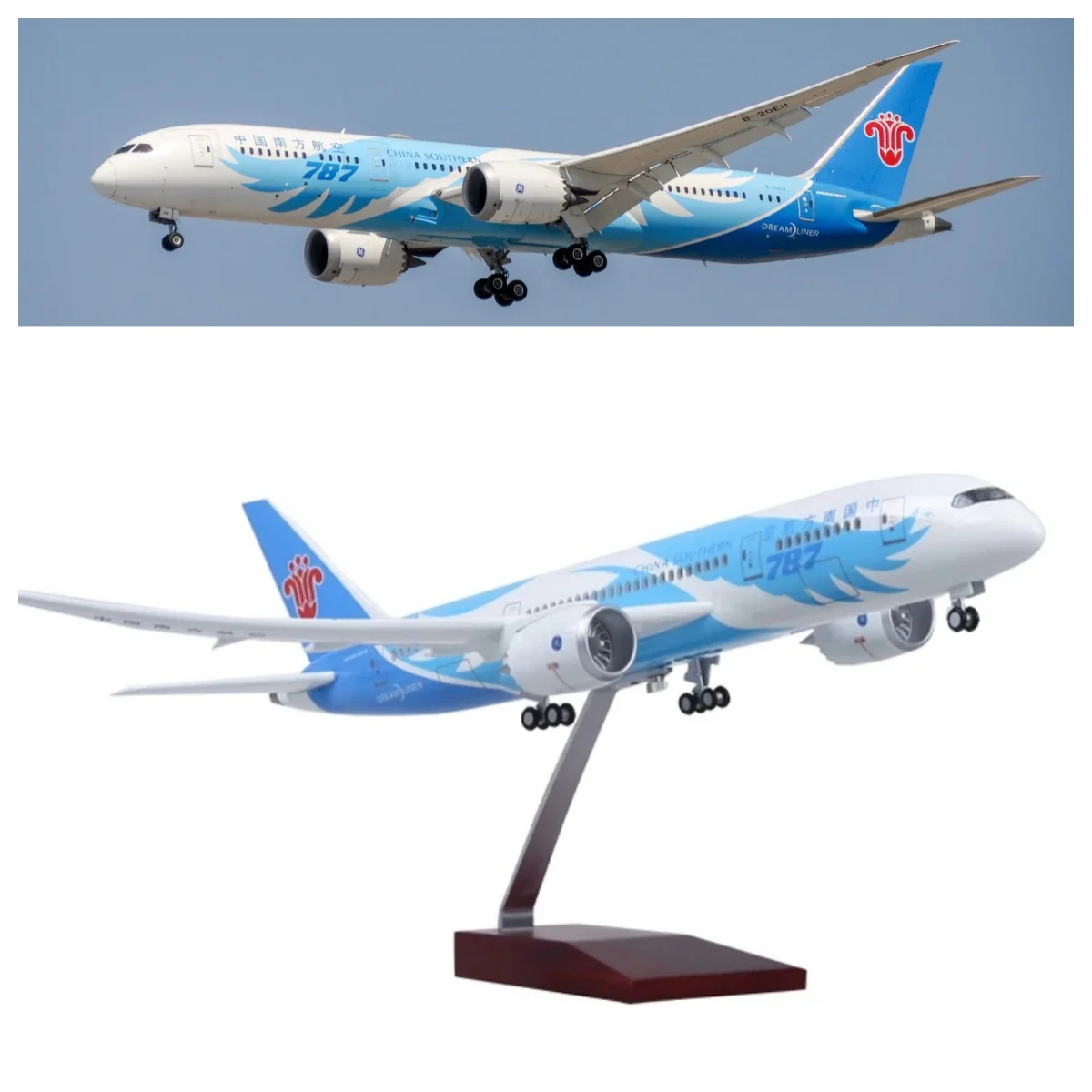 

Airplane Model 47cm Scale B787 China Southern Airlines Scale Aircraft With Light & Wheels Resin Die-Cast Model Toys Boys Collect