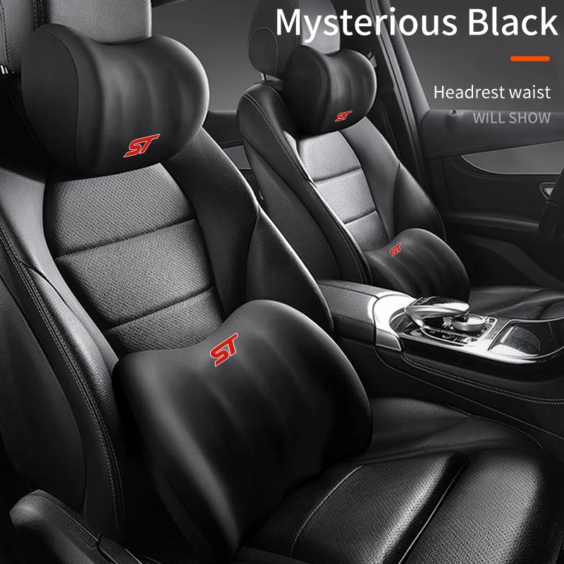 

Memory Foam Car Logo Seat Headrest Lumbar Support Neck Cushion For Ford ST Racing Performance Focus Mk2 Mk3 Fiesta Ranger Mondeo