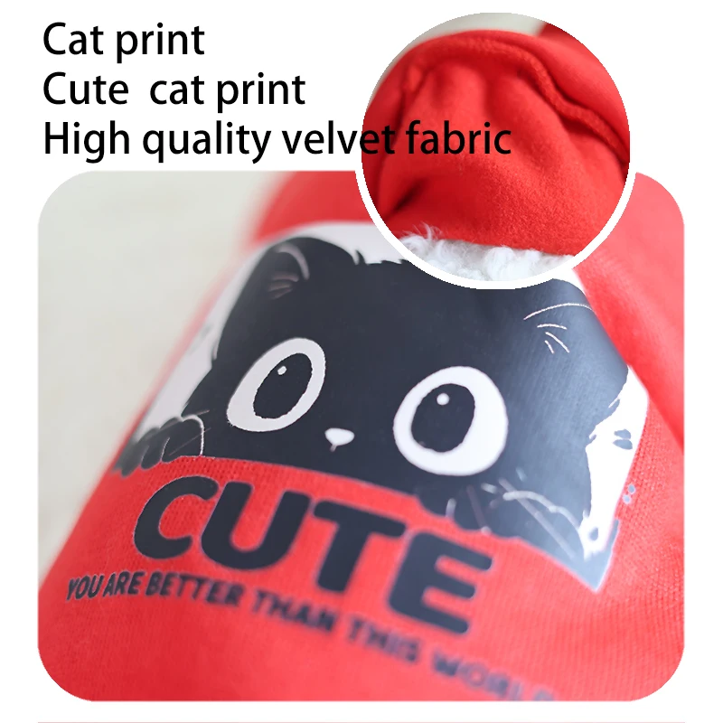 Pullover hoodie, cute cartoon kitten, foreign style, anti freezing, super thick, super cute, cute, and cute. It is a universal a