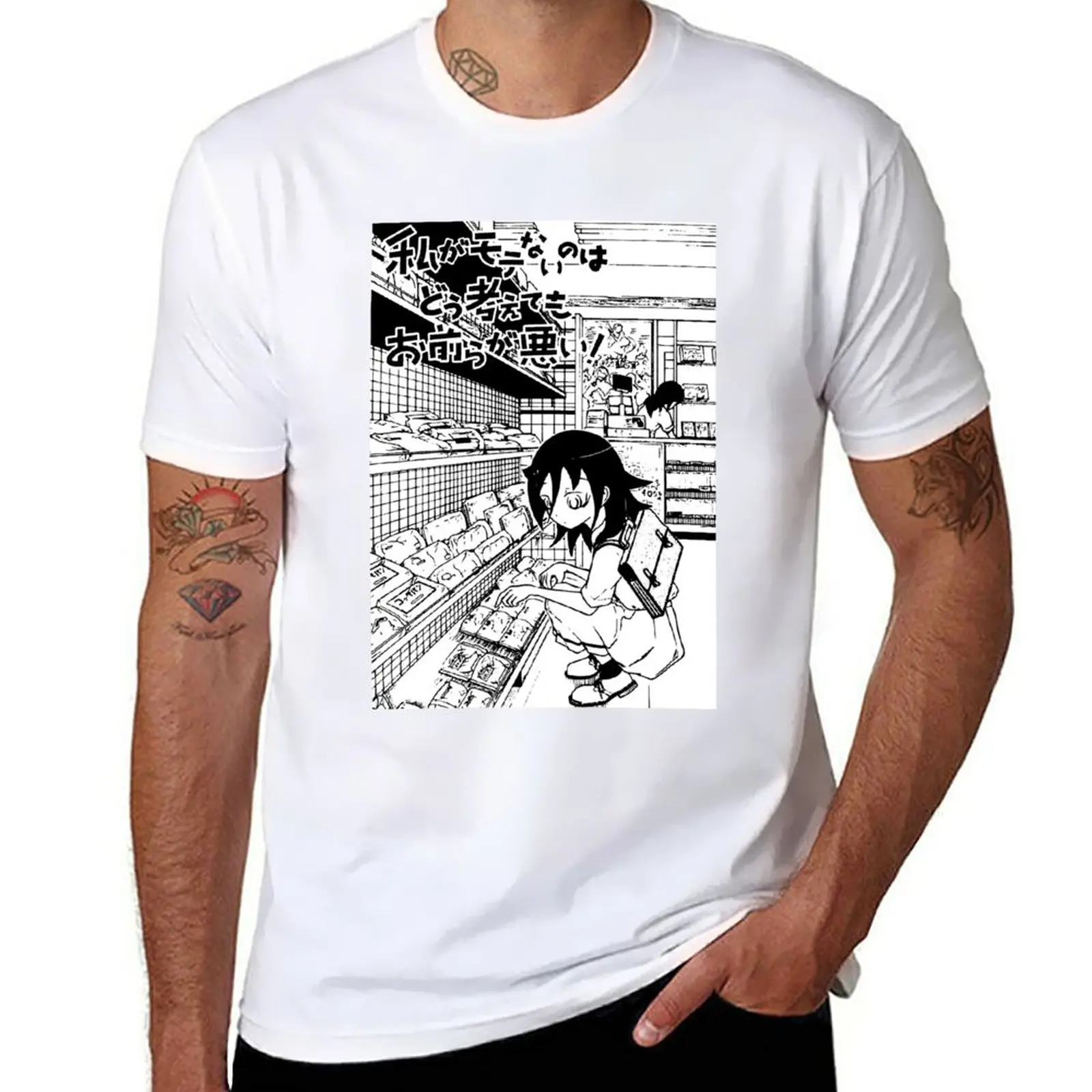 New Watamote Tomoko Kuroki design T-Shirt animal print shirt for boys tees anime clothes Short t-shirt mens champion t shirts