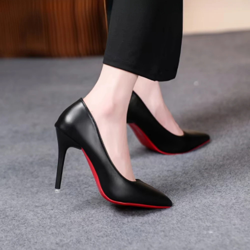 Sexy and Fashionable Women's High Heels for Spring and Autumn, 2024 Women's Black Shallow Mouth Slim High Heels, Sizes 34-43 image 4