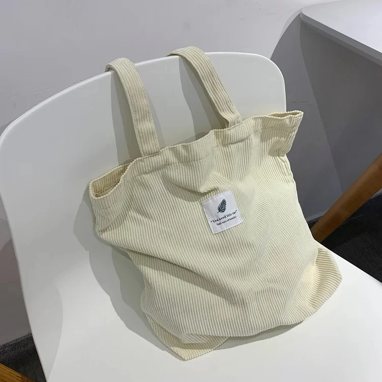 JIOMAY 2025 Damen Cord-Shopper-Tasche Stilvolle Tragetasche - Langlebige Casual Große Einkaufstasche mit Hoher Kapazität Perfekt für den Täglichen Gebrauch – Detail 7