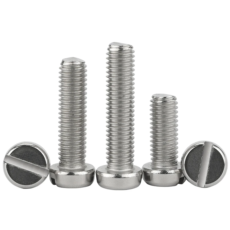 5-20pcs GB65 M1.6 M2 M2.5 M3 304 A2-70 Stainless Steel Slotted Flat Round Cheese Head Machine Screw Bolt