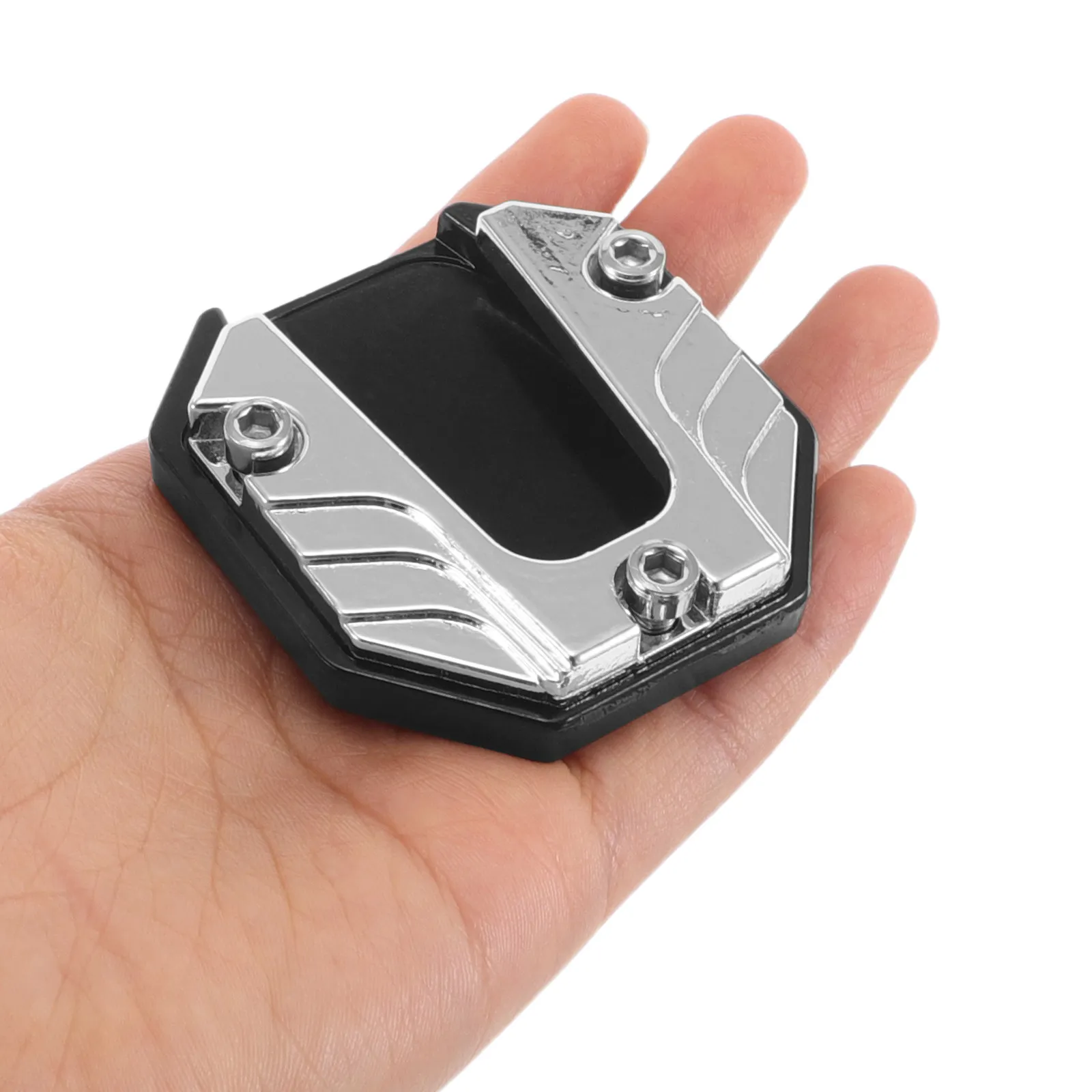 

Non-Slip Motorcycle Kickstand Shoe Aluminum Alloy Side Stand Extension Pad Enlarged Base for Secure Parking on All Terrains