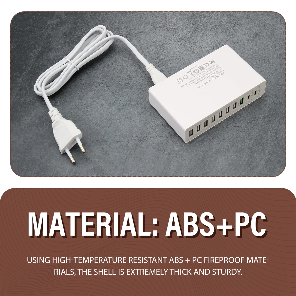 Stasiun Pengisi Daya USB SUPER HOT 65W 10Port Pengisi Daya Cepat USB Desktop Colokan EU