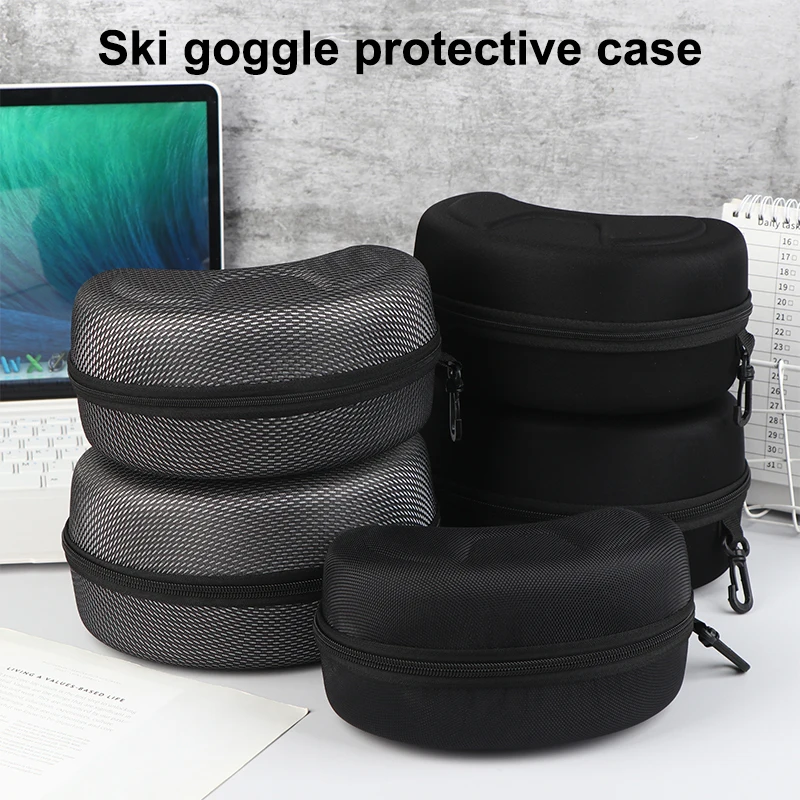 Hard EVA Shell for Ski/Snowboard Goggles, Portable Protective Case, Water and Shock-Proof, Ski Accessories