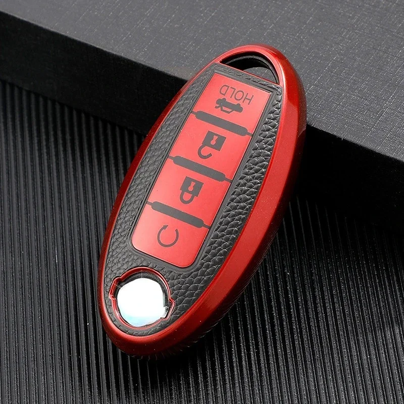 TPU Leather Car Key Case Cover for Nissan Leaf Micra Qashqai J11 J10 X Trail T32 Versa Note Patrol Key Fob Cover Accessories