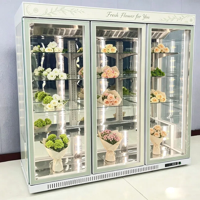 Floral Display Case Refrigerated Flower Cabinet Fresh Bouquet Preservation Showcase For Store Customized