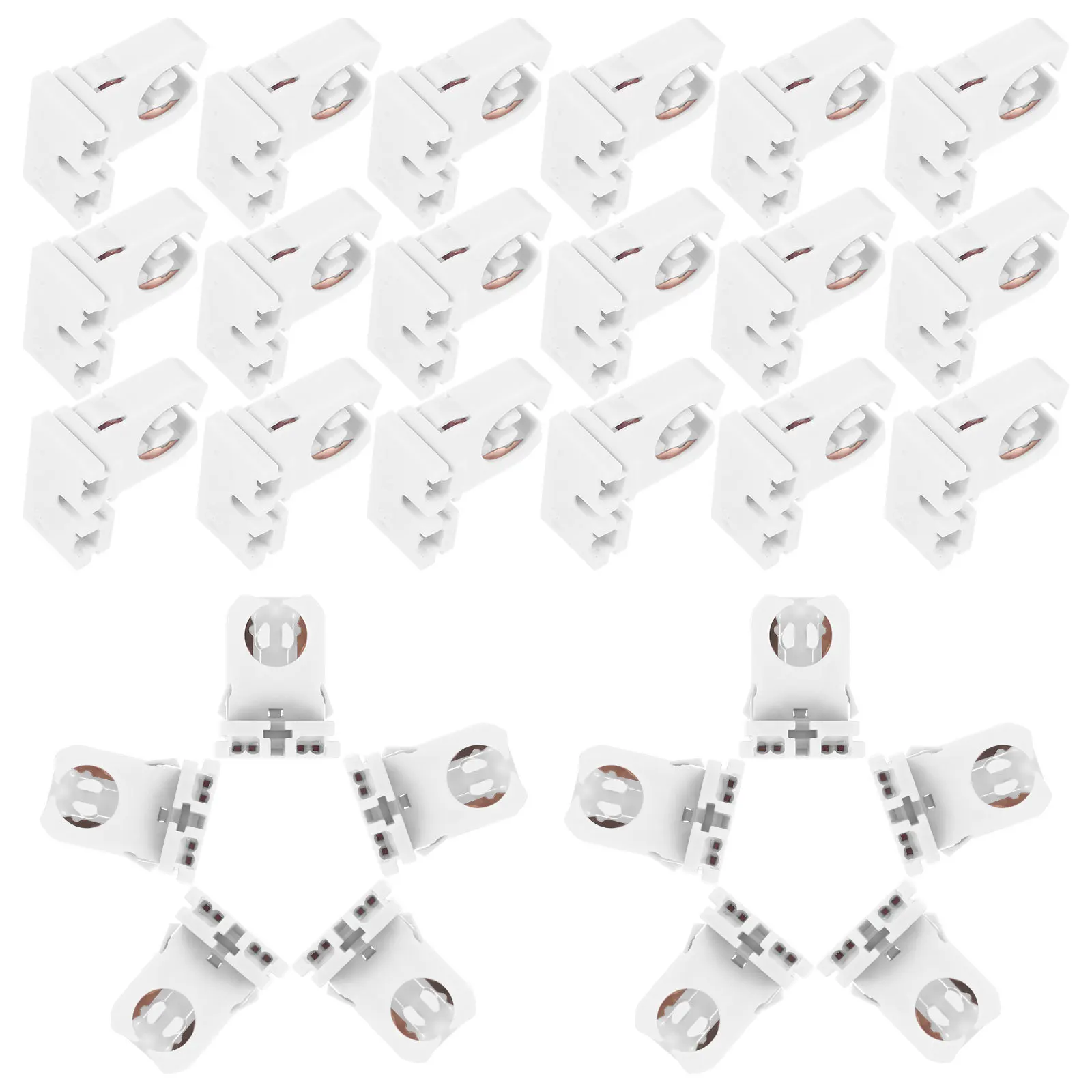 

30pcs Plug Play Lamp Holder Socket T12 Fluorescent Light Bracket Non-Shunted Tombstone Led Tube Socket Fixture Mounting Base