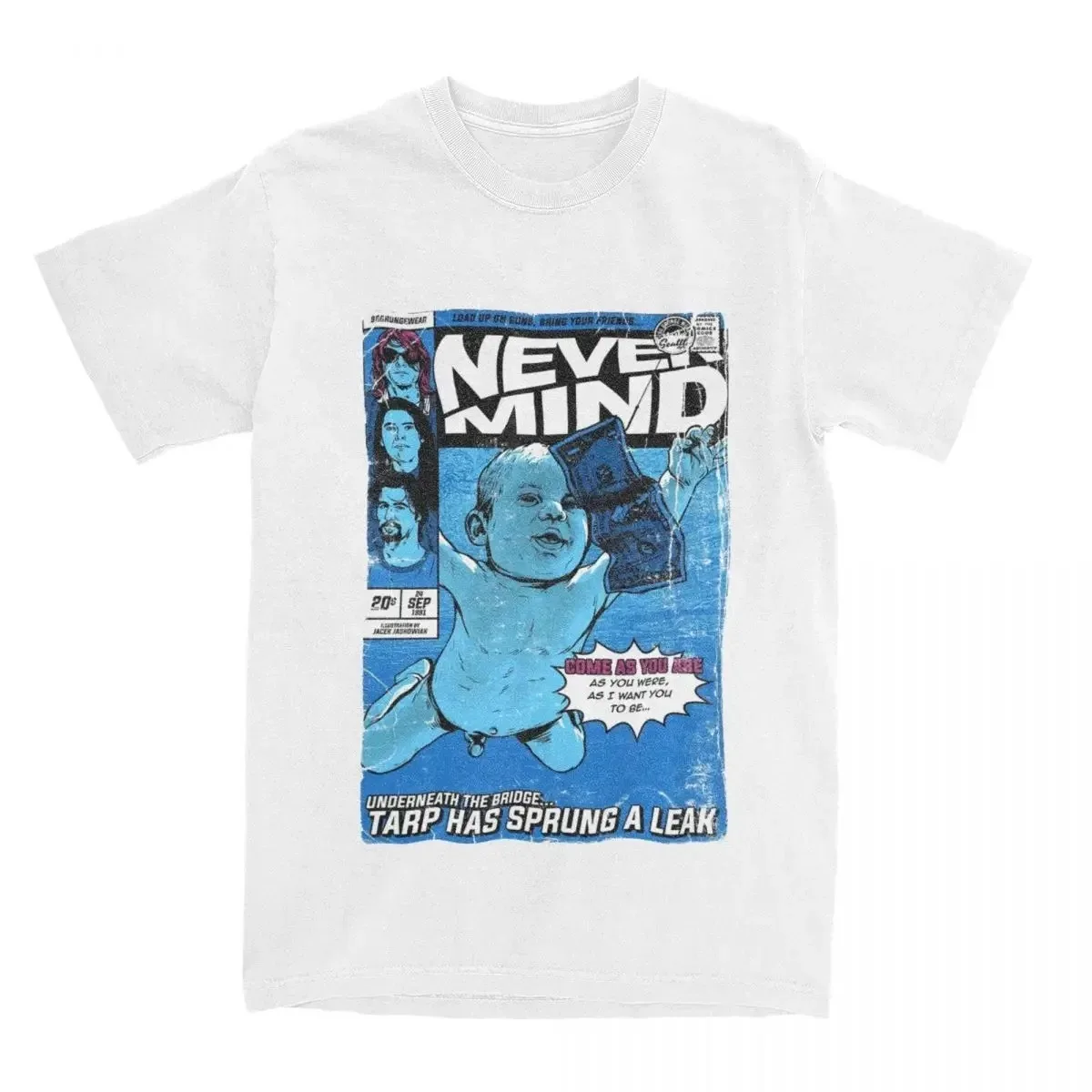 Rock Band Nirvana Nevermind Classic Poster Graphic Print T-shirt Men Women Harajuku Fashion Cotton Oversized Top Summer New Tee