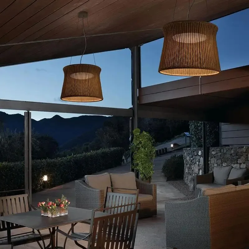 

Wabi-Sabi Japanese Rattan Pendant Lamp For Living Room Dining Room Kitchen Island Homestay Vintage Lantern Hanging Light