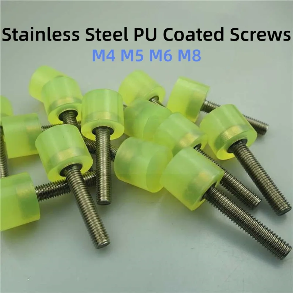 Adjustable Machine Leveling Foot ScrewM4-M8 304SS With Polyurethane Coating Shock‑Absorbing Anti‑Slip Anti‑Collision Buffer Bolt
