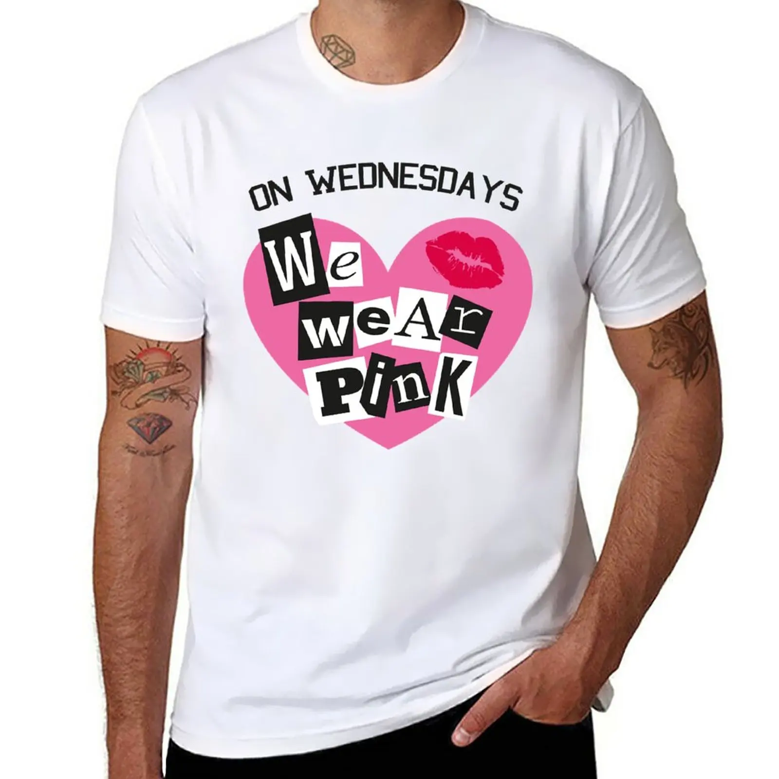 New On Wednesdays We Wear Pink Burn Book Font T-Shirt Short sleeve tee animal print shirt for boys Men's t-shirt