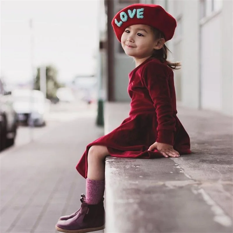 Family Matching Clothes Spring Wine Red Velvet Dress Mermaid Dress Party Costume Women Dress Baby Girl Mother Daughter Dress