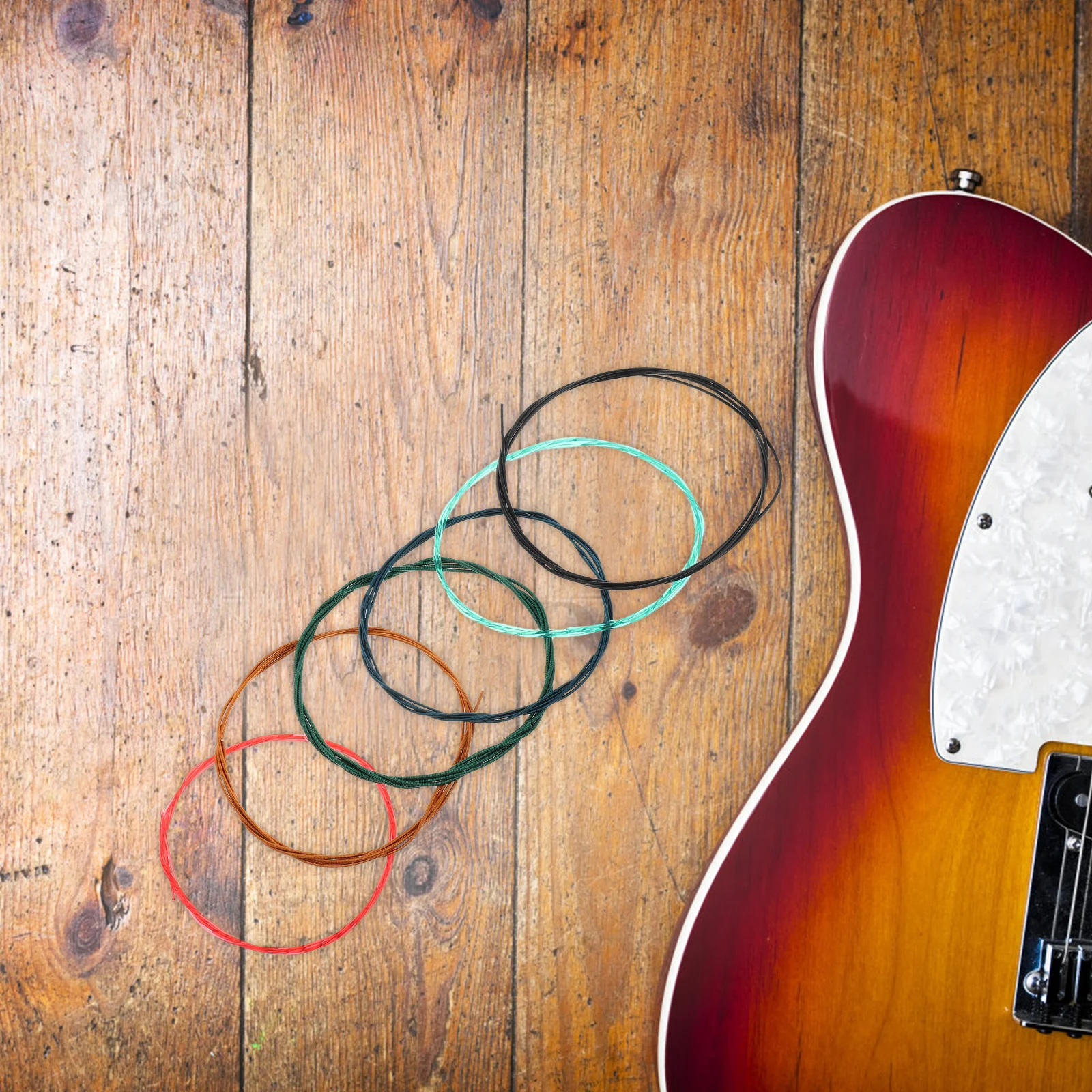 6 قطع من أوتار الجيتار الكلاسيكية الملونة والمتينة وتدوم طويلاً ومجموعة استبدال أداء ممارسة الجيتار الصوتي #4