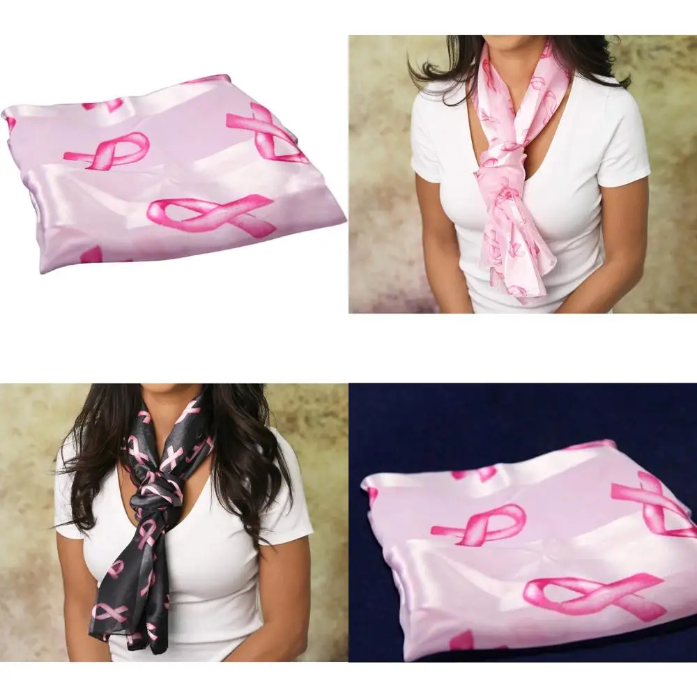 

Шарфы с розовой и черной лентой Aware для осведомленности о раке молочной железы — стильная поддержка причины