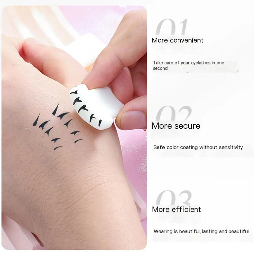 Silicone Falso Eyelash Seal Extension Stamps, Maquiagem Tool para iniciantes, Conveniente Simulação Natural, Mascara Sticker Brows, T E9V0