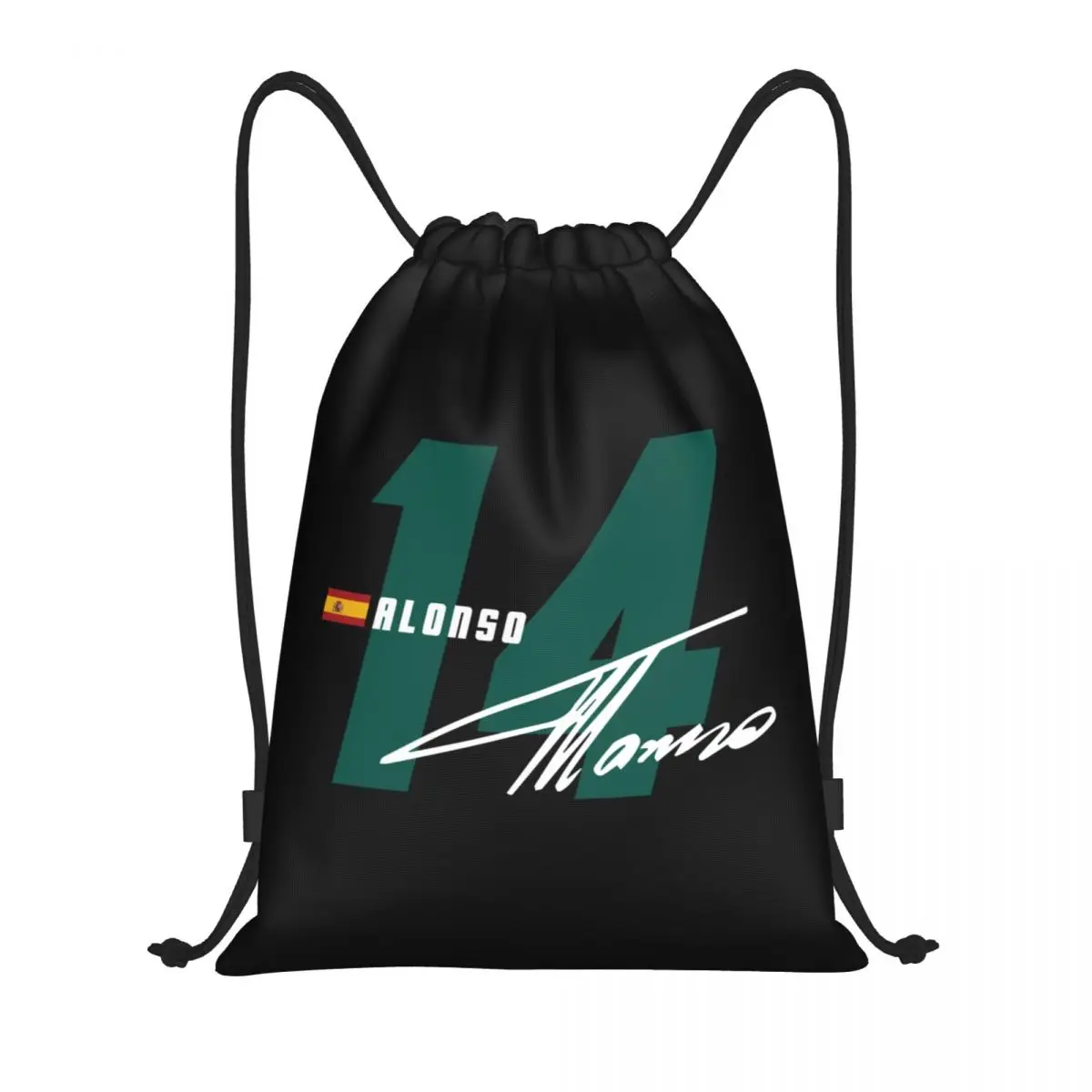 Alonso 14 Signature Number Drawstring Bags Portable Gym Sports Sackpack F-1 Sport Car Racing Training Storage Backpacks