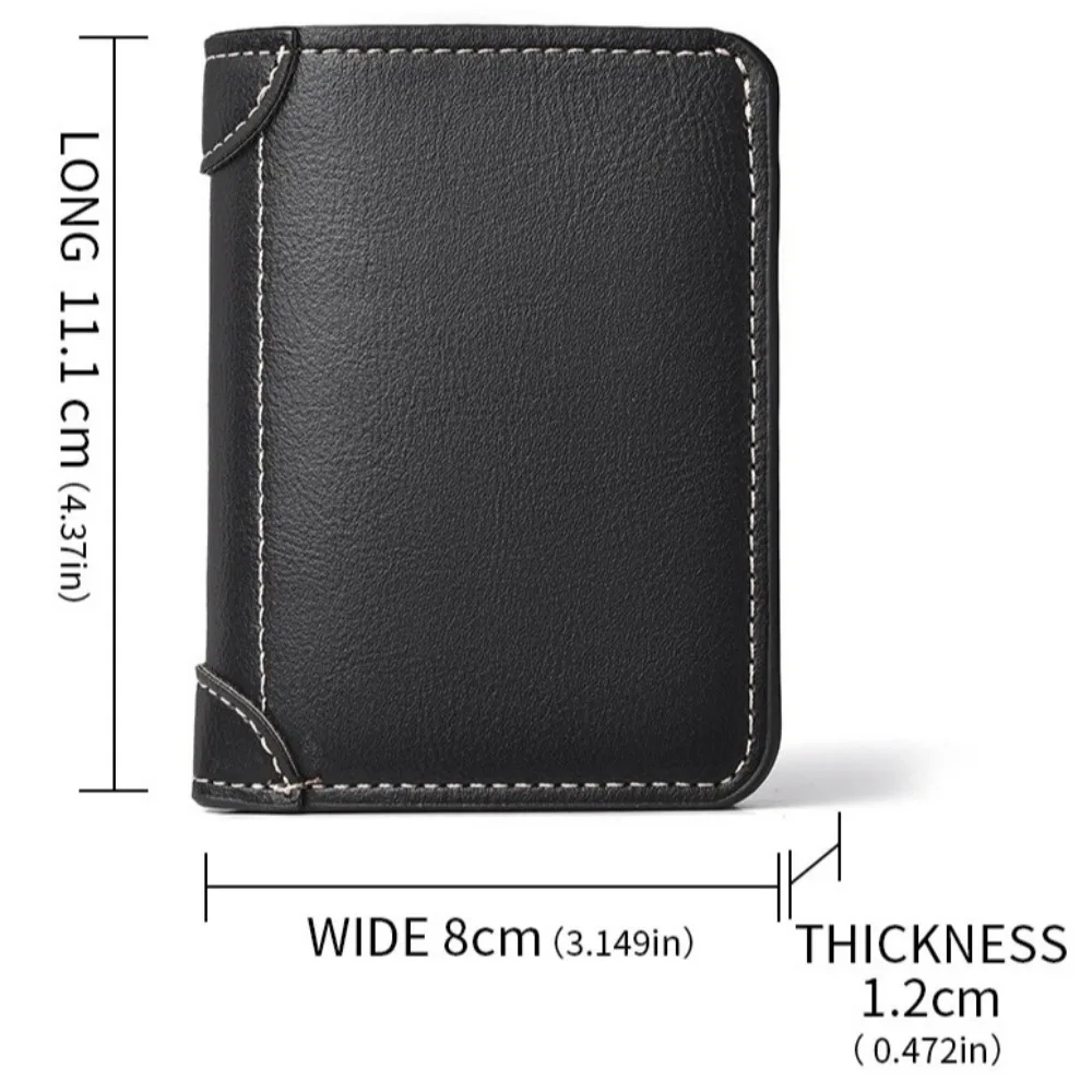 Cartera corta fina a la moda para hombre, cartera plegable delgada, bolso de mano de negocios, monedero, tarjetero de cuero PU, tarjetero Unisex