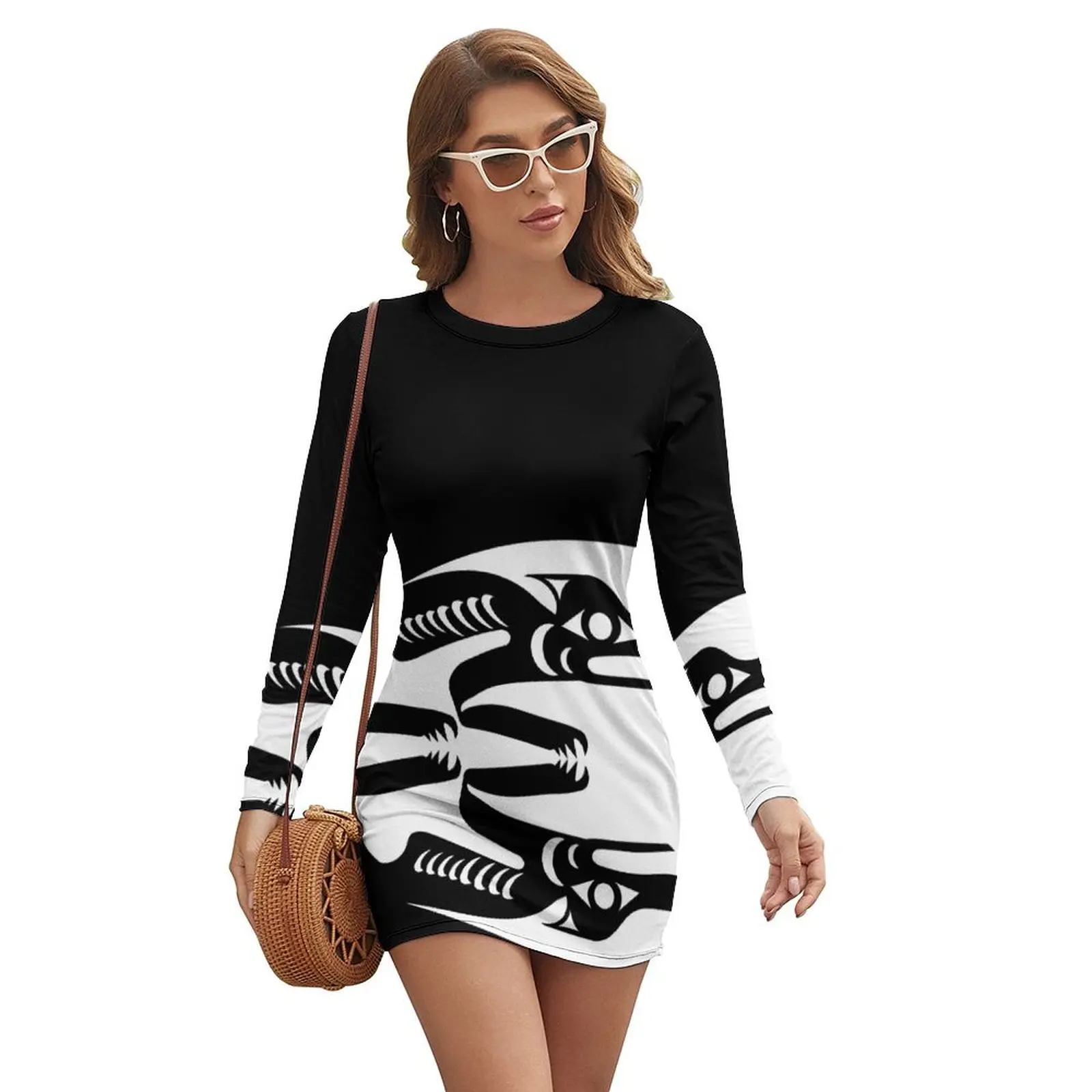 

Coast Salish Wolf Long-sleeved Dress sensual sexy dress for women women's summer dresses 2024