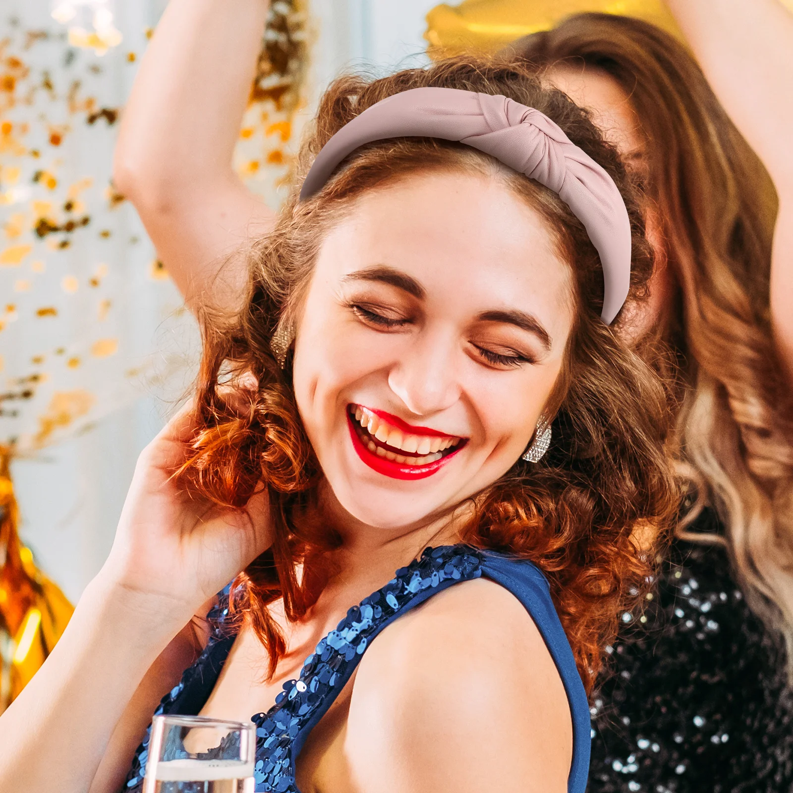 

2Pcs Knotted Headbands Wide Non Slip Top Knot Hairbands Stylish Hair Accessories for Women Girls Boho Knot Headbands Fashion