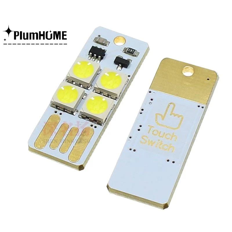 

New 1/5PCS Mini Pocket Card Power Keychain Night Light USB LED Bulb Book Light For Laptop PC Powerbank Night Lamp