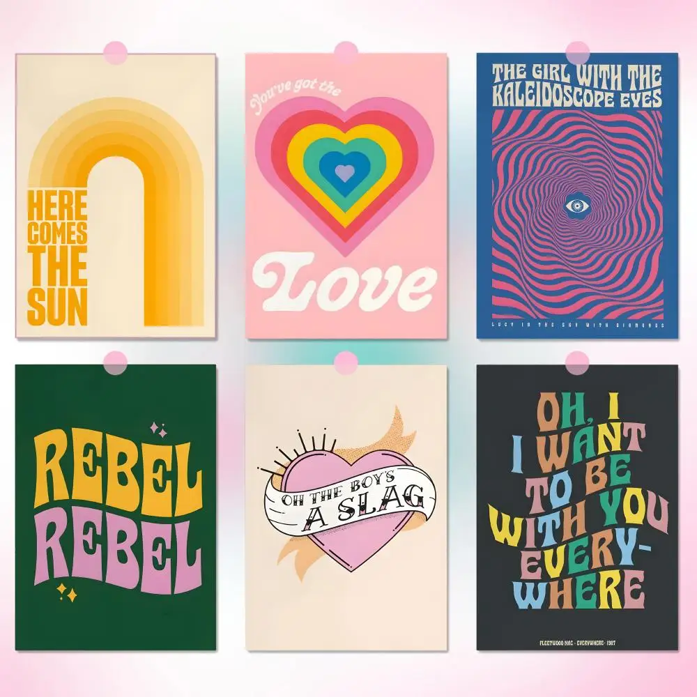 Minimalism Music Typography Ar Bright Room Aesthetic PVC Quick Wall Fix Modern Wall Accent Easy Home Makeover Poster