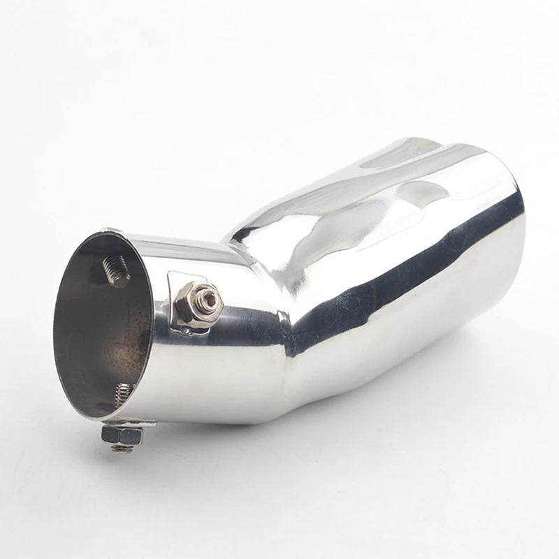 1PC Heart Shaped Universal Car Exhaust Muffler Tip Stainless Steel Pipe Chrome Exhaust Tail Muffler Tip Pipe Silver