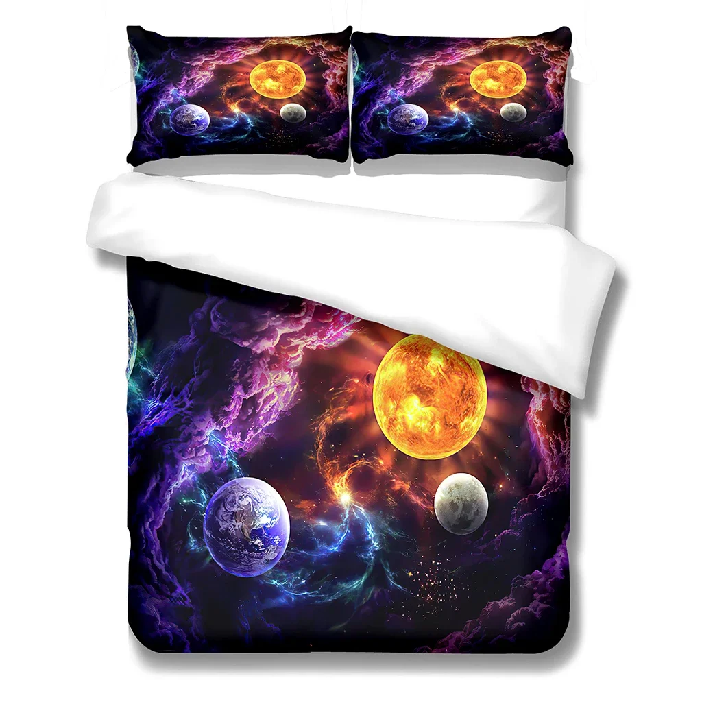 Cats Walking Under the Night Sky are Funny and Cute Animals Kids Child Bedding Sets With Pillowcase For Bedclothes Duvet Cover