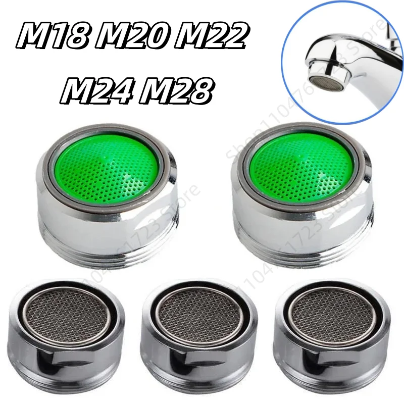 18/20/22/24/28mm Male Water Saving Faucet Nozzle Kitchen Replaceable Thread Faucet Filter Mouth Bathroom Faucet Bubbler Parts