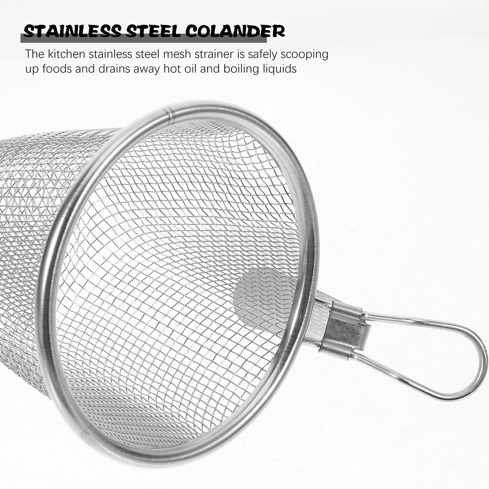 

Household Stainless Steel Mesh Strainer High Temperature Resistant Multi-Function Pasta Basket Cooking Supply Convenient Noodle