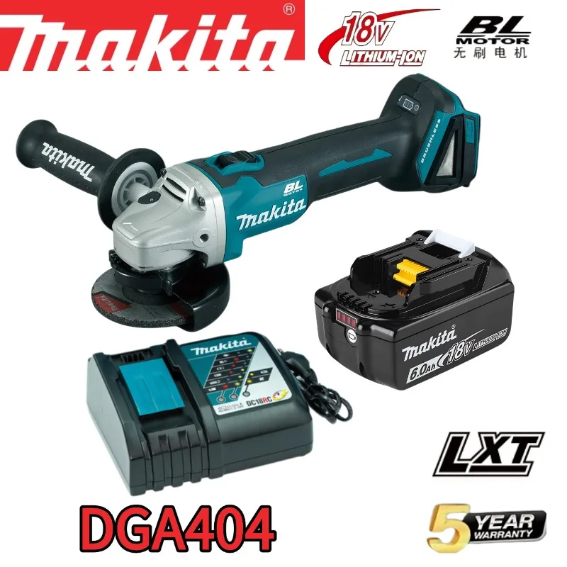

Оригинальная аккумуляторная угловая шлифмашина Makita DGA404 18В, 100 мм, 8500 об/мин, бесщеточный двигатель, ползунковый переключатель, для резки металла и бетона