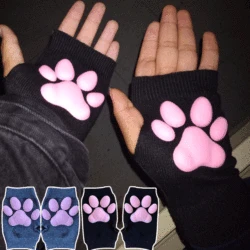 3D Silicone Cat Paw guanti calze calze Cute Kitten guanti senza dita guanti guanti donna ragazze natale Halloween Cosplay